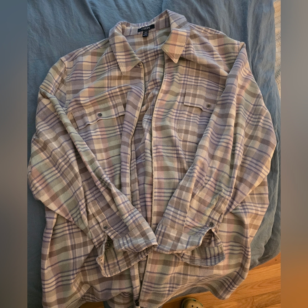 Chaps Zip Long Sleeve Shirt/Shacket